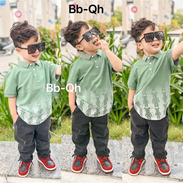 [XẢ KHO] Áo thun cổ trụ loang màu dễ thương cho bé trai ATB196862