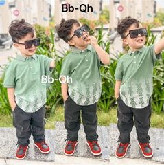 [XẢ KHO] Áo thun cổ trụ loang màu dễ thương cho bé trai ATB196862