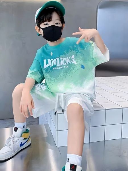 Bộ thun in loang màu LAMLICK dễ thương cho bé trai & bé  gái BXG667