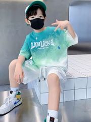 Bộ thun in loang màu LAMLICK dễ thương cho bé trai & bé  gái BXG667