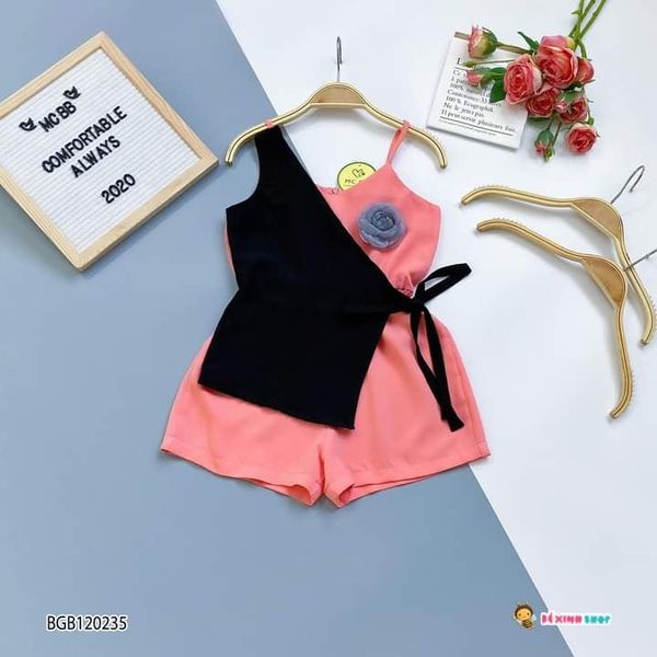 Bộ bay kèm áo khoát lụa dễ thương cho bé gái BGB120236