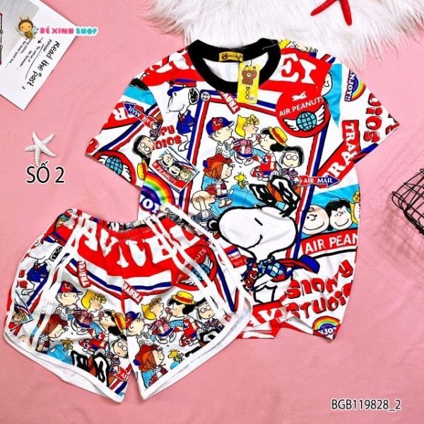 Bộ thun 3D hoạt hình cho bé gái BGB119828