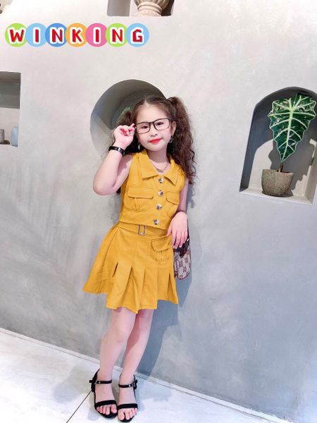 [XẢ KHO] Set váy cotton lạnh sát nách dễ thương cho bé gái đi chơi BGB123249