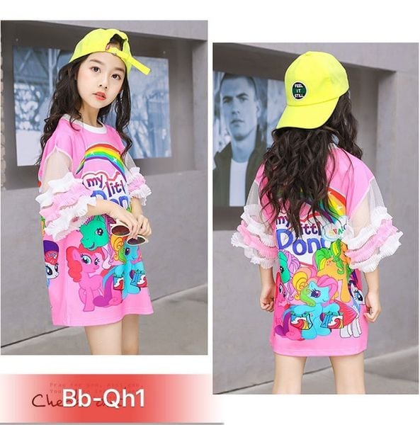 [XẢ KHO] Đầm 3D tay phối ren PONY dễ thương cho bé gái DGB292378