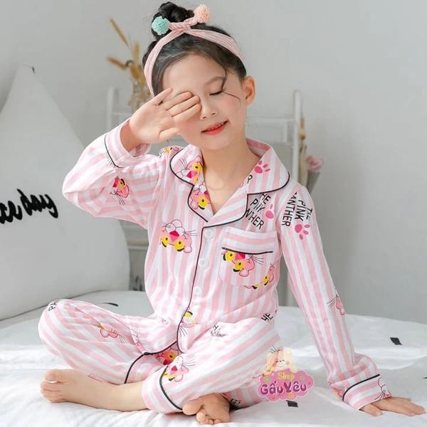[XẢ KHO] Bộ pijama sọc báo hồng và thỏ dễ thương cho bé gái