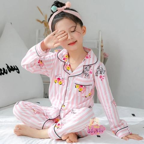 [XẢ KHO] Bộ pijama sọc báo hồng và thỏ dễ thương cho bé gái