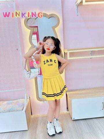 [XẢ KHO] Set áo ba lỗ ZANC phối chân váy dễ thương cho bé gái BGB123824