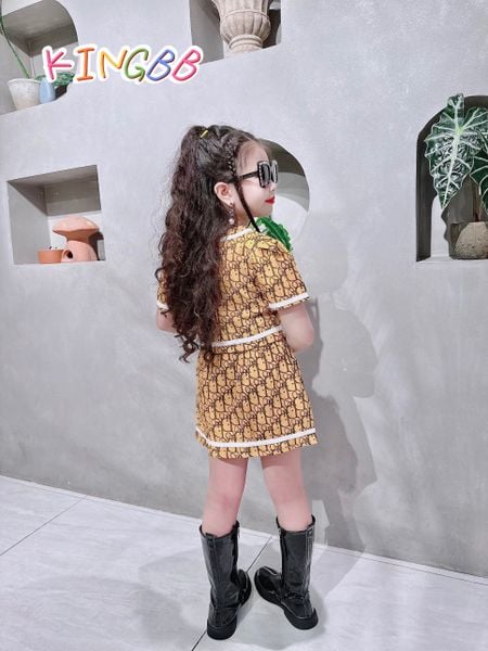 [XẢ KHO]Set váy Dior in toàn thân dễ thương cho bé gái đi chơi BGB123246