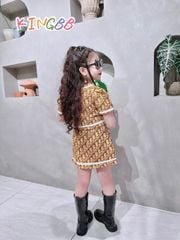 [XẢ KHO]Set váy Dior in toàn thân dễ thương cho bé gái đi chơi BGB123246