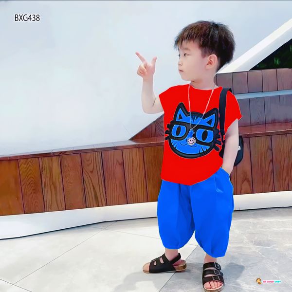 Set áo mèo quần alibaba dễ thương cho bé trai & bé gái BXG436