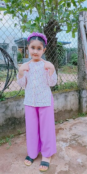 Bộ bà ba kèm băng đô dễ thương cho bé gái BGB123099