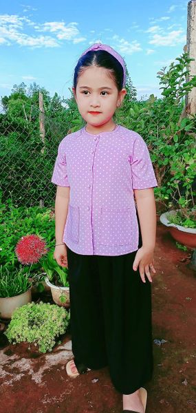 Bộ bà ba kèm băng đô dễ thương cho bé gái BGB123099