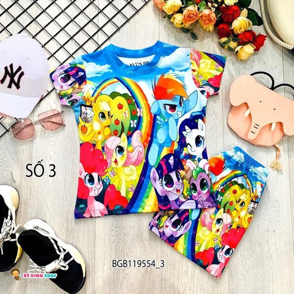 [XẢ KHO] Bộ thun lạnh 3D dễ thương cho bé gái BGB119554