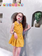 [XẢ KHO] Set váy cotton lạnh sát nách dễ thương cho bé gái đi chơi BGB123249