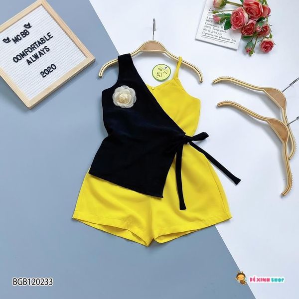 Bộ bay kèm áo khoát lụa dễ thương cho bé gái BGB120236