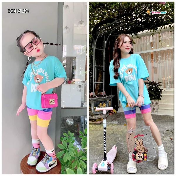 [XẢ KHO] Set gấu quần màu sắc dễ thương cho bé gái BGB121791