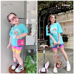 [XẢ KHO] Set gấu quần màu sắc dễ thương cho bé gái BGB121791