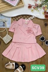 [XẢ KHO] Set vest đính hoa kèm chân váy dễ thương cho bé gái BGB123210