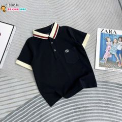 Áo thun cổ bẻ thêu GC dễ thương cho bé trai BTB28634