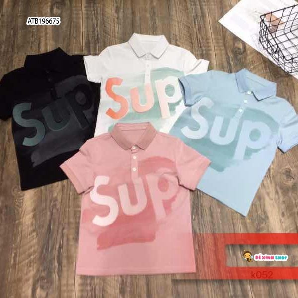 Áo thun cổ trụ dễ thương cho bé trai ATB196667