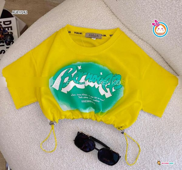 Áo croptop rút dây BERNOU dễ thương cho bé gái AGB17237