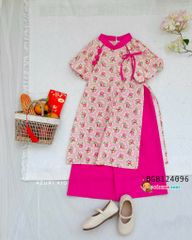 Set áo dài Azuri kết nơ dễ thương cho bé gái BGB124095