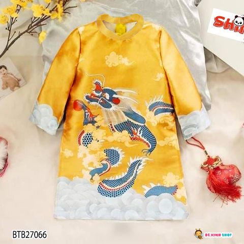 Áo dài cách tân in rồng dễ thương cho bé trai ngày Lễ Tết BTB27065