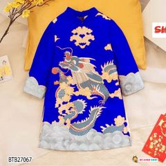 Áo dài cách tân in rồng dễ thương cho bé trai ngày Lễ Tết BTB27065