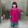 Set áo dài gấm kèm băng đô vải dễ thương cho bé gái BGB124045