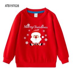 Áo thun cotton dài tay Noel dễ thương cho bé trai & bé gái ATB197028