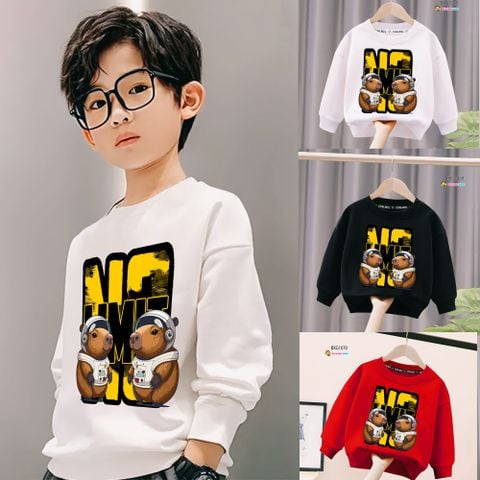 Áo dài tay thu đông in hình 3D dễ thương cho bé trai BXG1068