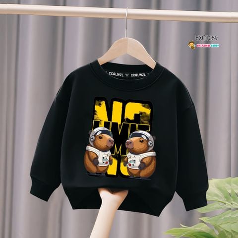 Áo dài tay thu đông in hình 3D dễ thương cho bé trai BXG1068