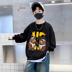 Áo dài tay thu đông in hình 3D dễ thương cho bé trai BXG1068