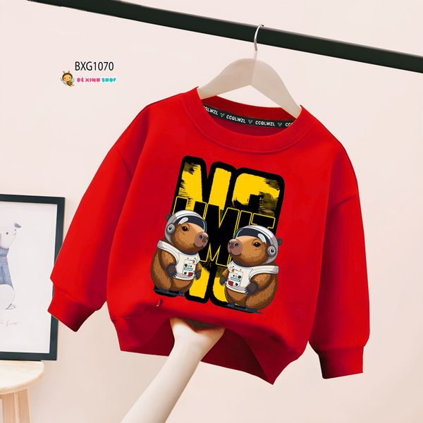 Áo dài tay thu đông in hình 3D dễ thương cho bé trai BXG1068