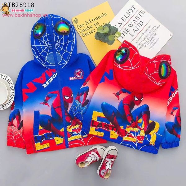 Áo khoác gió trùm đầu gắn đèn nhấp nháy (14 - 34 kg) dễ thương cho bé trai BTB28918