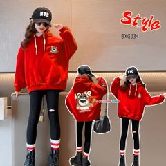 Áo Hoodie in gấu dâu LOTSO dễ thương cho bé trai & bé gái Mùa Thu BXG634