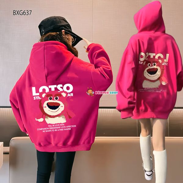 Áo Hoodie in gấu dâu LOTSO dễ thương cho bé trai & bé gái Mùa Thu BXG634