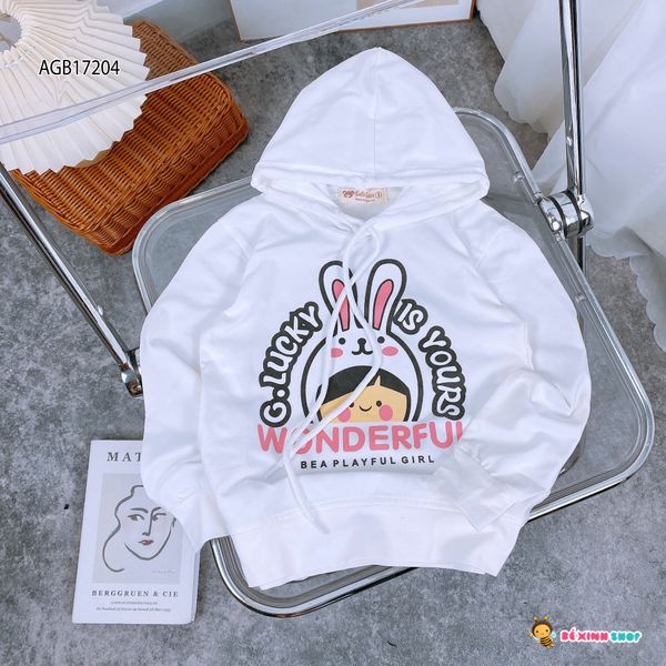 Áo Hoodie tai thỏ dễ thương cho bé gái AGB17203