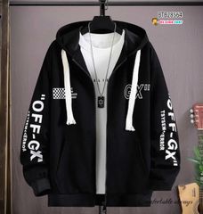 Áo khoác da cá thể  thao OFF dễ thương cho bé trai BTB28564 (PHOM RỘNG CHO BÉ 28-60KG)