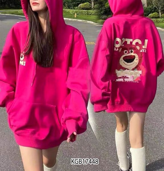 [XẢ KHO] Áo hoodie nón da cá gấu dâu Lotso dễ thương cho bé gái KGB17447