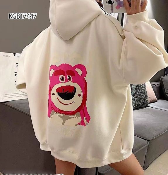 [XẢ KHO] Áo hoodie nón da cá gấu dâu Lotso dễ thương cho bé gái KGB17447
