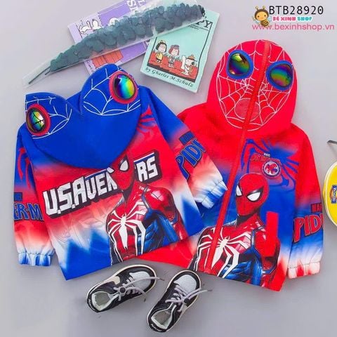 Áo khoác gió trùm đầu gắn đèn nhấp nháy (14 - 34 kg) dễ thương cho bé trai BTB28918