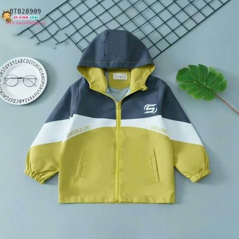 Áo  khoác gió phối  màu (25 - 40 kg) dễ thương cho bé trai BTB28909