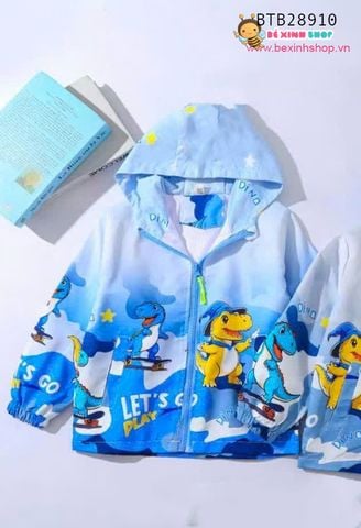 Áo khoác gió hoạt hình họa tiết khủng long (18 - 35 kg) dễ thương cho bé trai BTB28910