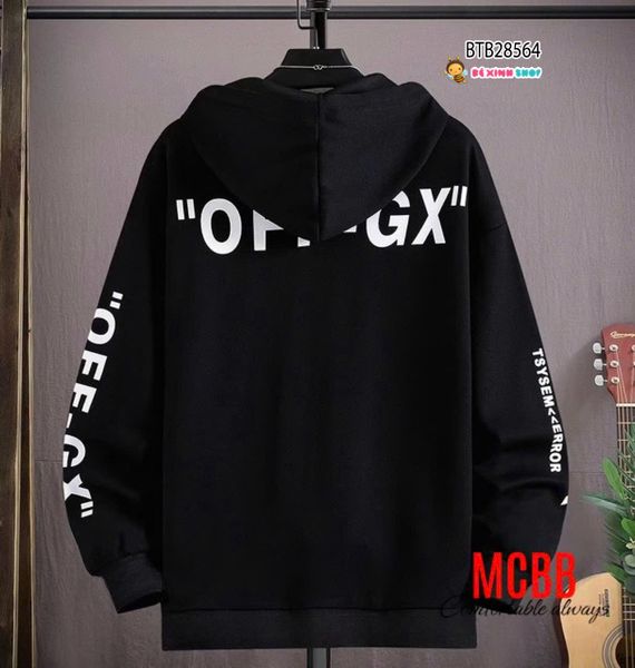 Áo khoác da cá thể  thao OFF dễ thương cho bé trai BTB28564 (PHOM RỘNG CHO BÉ 28-60KG)