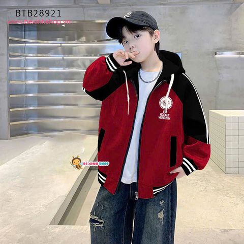 Áo khoác thun da cá phối màu thể thao dễ thương cho bé trai và bé gái BTB28921