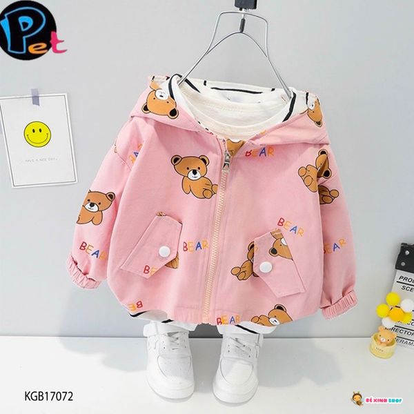 [XẢ KHO] Áo khoát gấu toàn thân dễ thương cho bé gái KGB17070