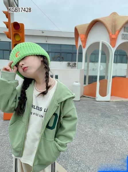 Áo khoát nón THÊU chữ dễ LKOD thương cho bé gái KGB17426