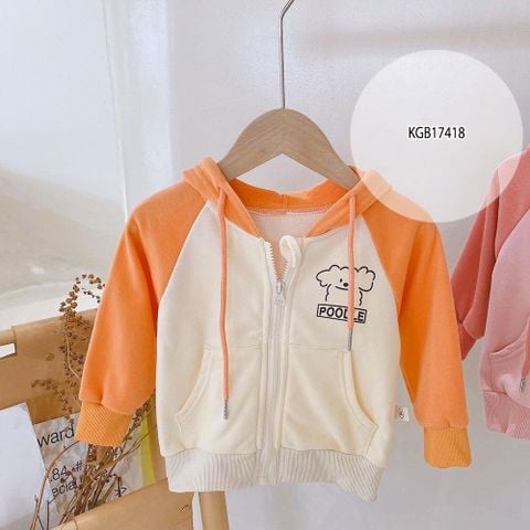 Áo khoát nón POODLE dễ thương cho bé trai & bé gái KGB17417