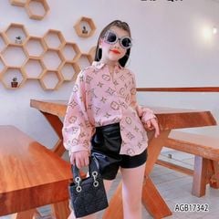 [XẢ KHO] Áo sơ mi lụa LV sang chảnh cho bé gái AGB17339